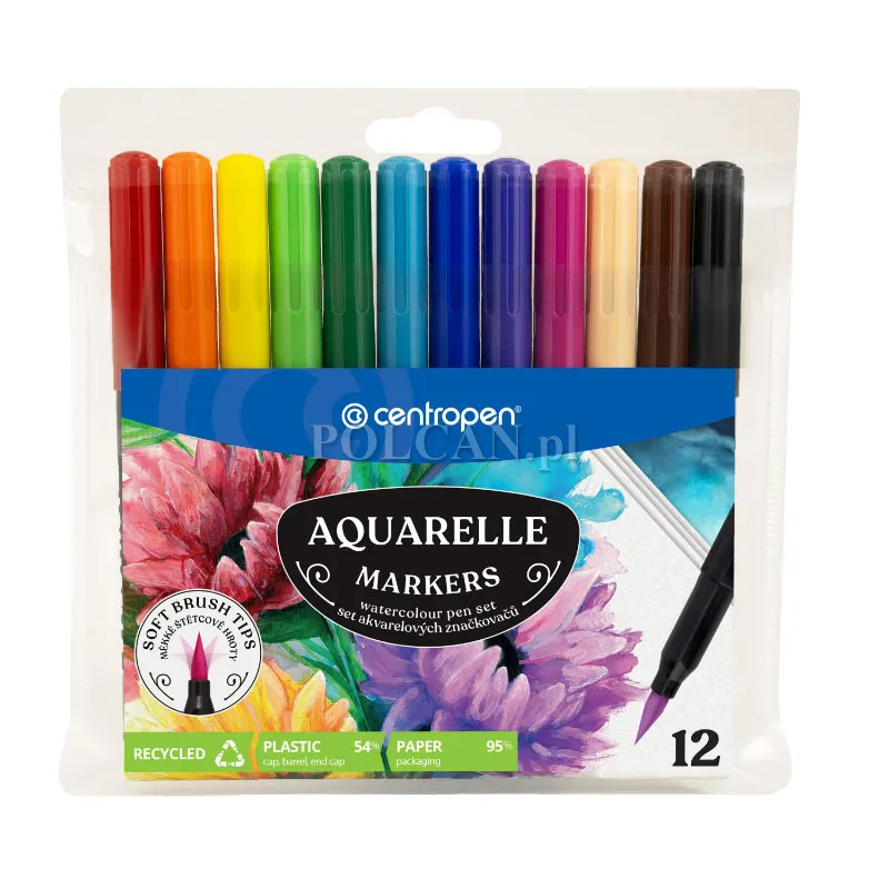 Centropen Markery akwarelowe Aquarelle 8683, 12 szt. 8595013637173