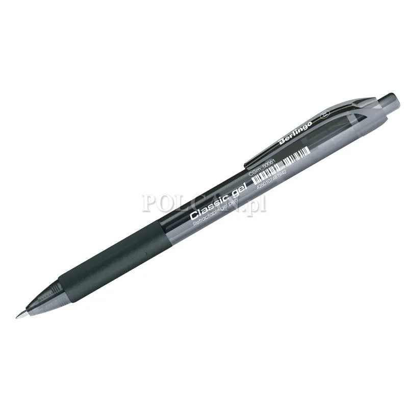 Berlingo D�ugopis automatyczny Classic Gel, grip, 0,5 mm, czarny, 12 szt. 4260107481942
