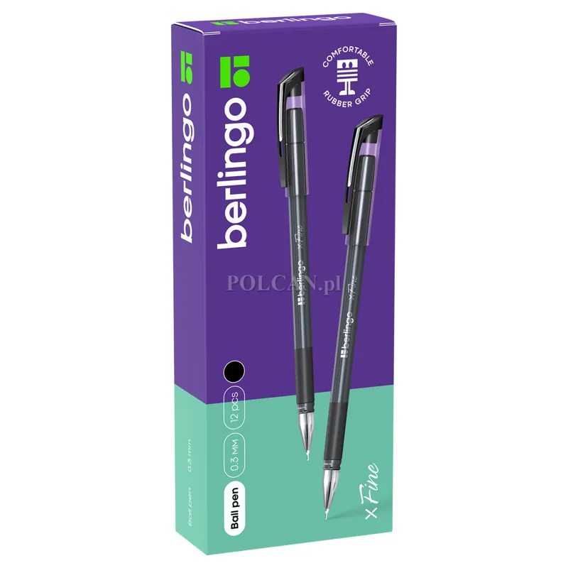 Berlingo D�ugopis xFine, grip, 0,3mm, czarny, 12 szt. 4260107490821