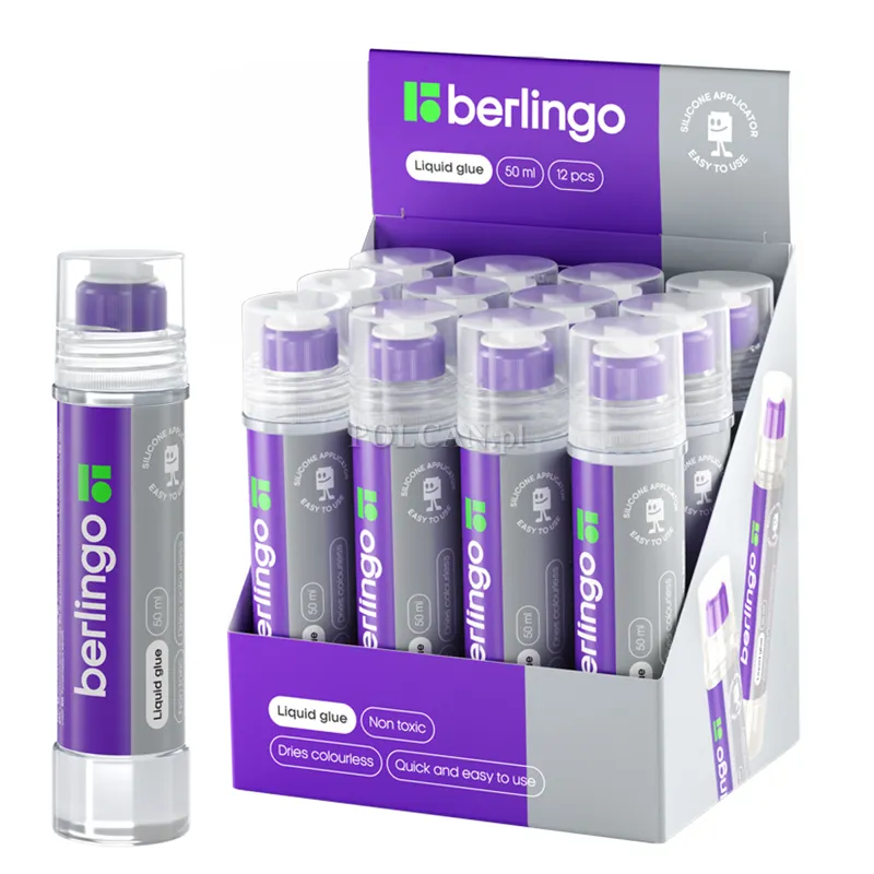 Berlingo Klej Liquid Glue, 50 ml aplikator g�bka, 12 szt. 4260107485131