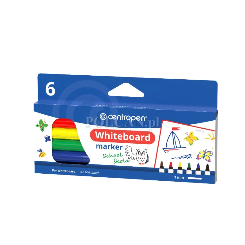Centropen Marker sucho�cieralny 2507 1-2mm zestaw 6 szt. mix 8595013634080