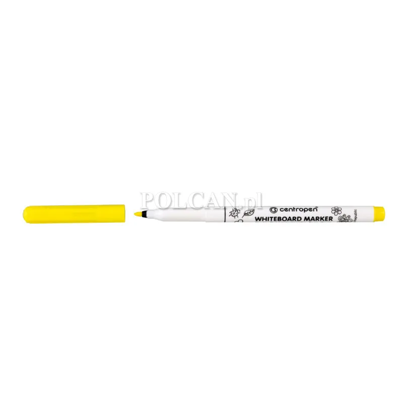Centropen Marker suchościeralny 2507 1-2mm żółty 12szt. 8595013633878