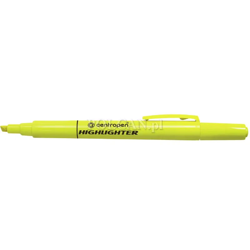 Centropen Cienki zakreślacz Highlighter 8722 ŻÓŁTY 10szt 8595013623015