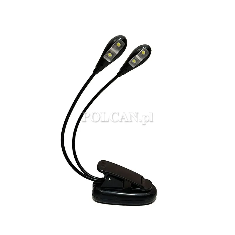 Lampka podw�jna LED nocna z klipsem na ksi��k� USB czarna JBL088