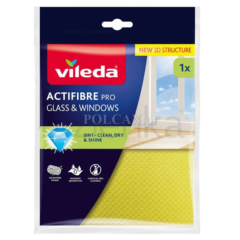 Vileda Ściereczka Actifibre PRO do szkła i okien 1szt VILSCRACTIFPRO1SZT