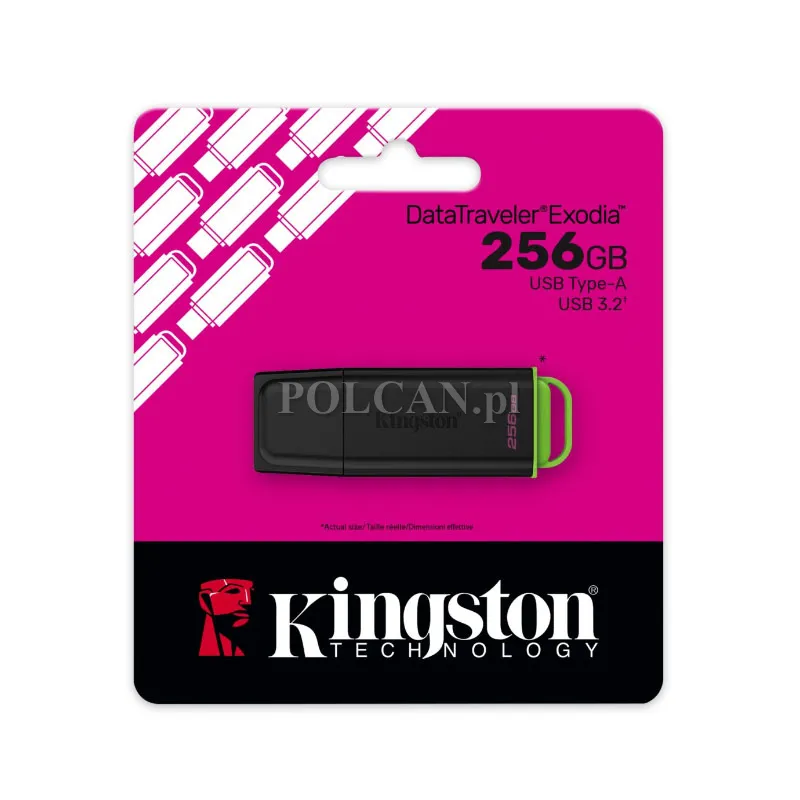 Kingston pami�� DataTraveler Exodia G2 | USB 3.2 | 256GB | czarny-zielony DTXG2/256GB
