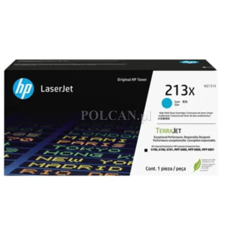 Toner HP 213X do Color LaserJet Enterprise 5700dn/6701dn| cyan | 6 000 str. W2131X