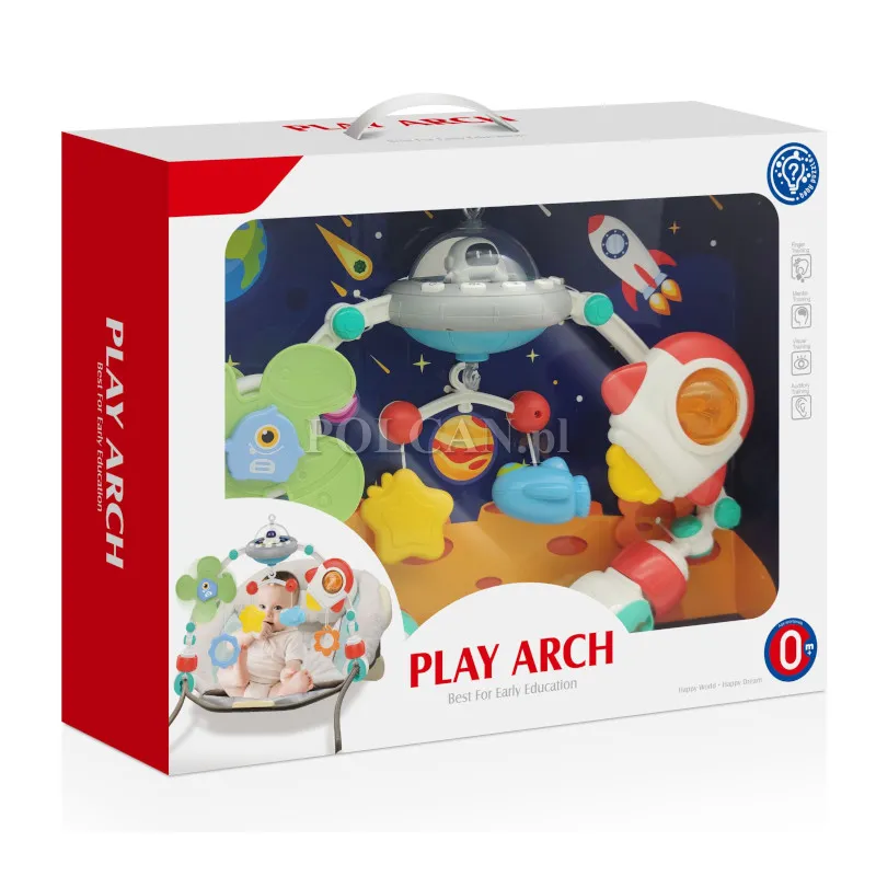 Zawieszka z zabawkami do łóżeczka nosidełka kosmos HE0318