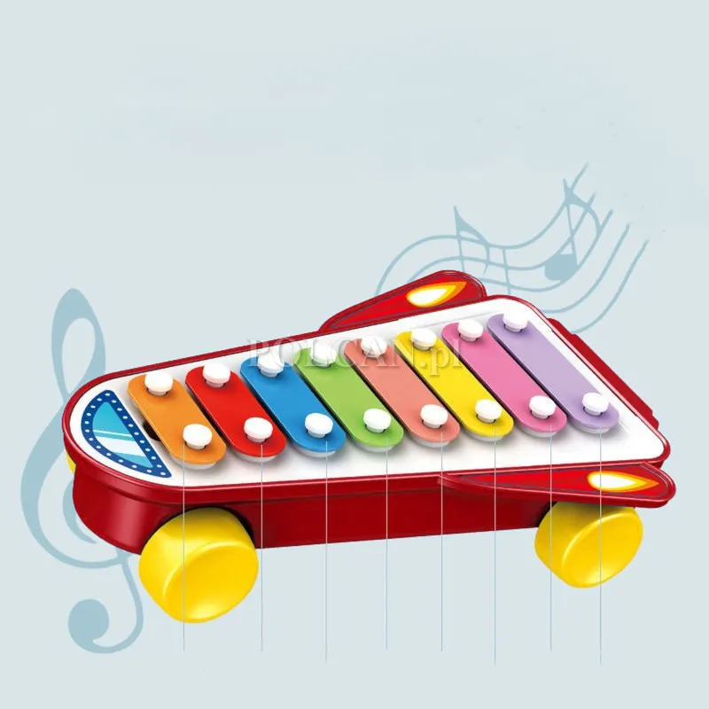 Cymbałki Rakieta Kosmiczna dla dzieci Czerwona HE8040_R