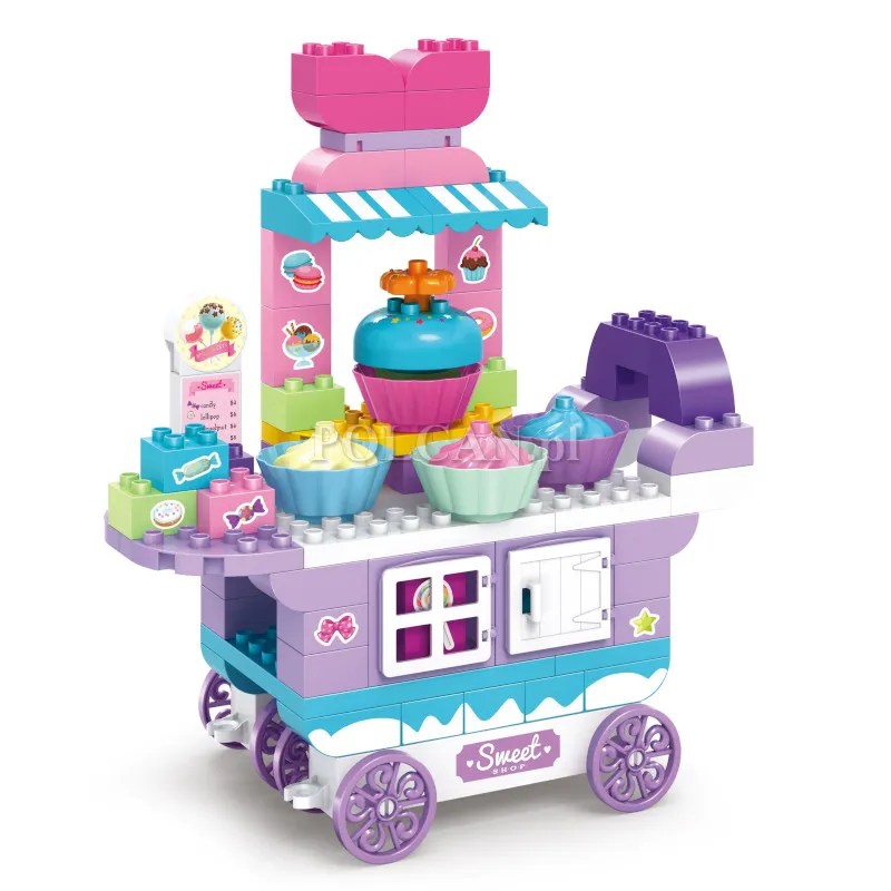 Klocki konstrukcyjne wózek słodkości 92 elementy JM1811333