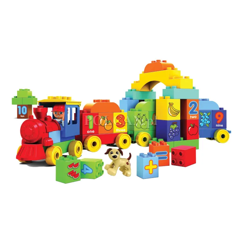 Klocki konstrukcyjne pociąg edukacyjny cyferki 65 elementów JM1510116