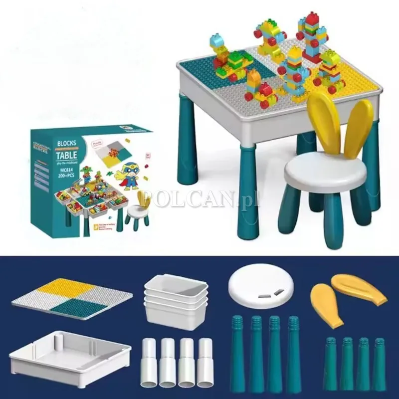 Klocki konstrukcyjne stolik z krzesełkami 6w1 HN191544