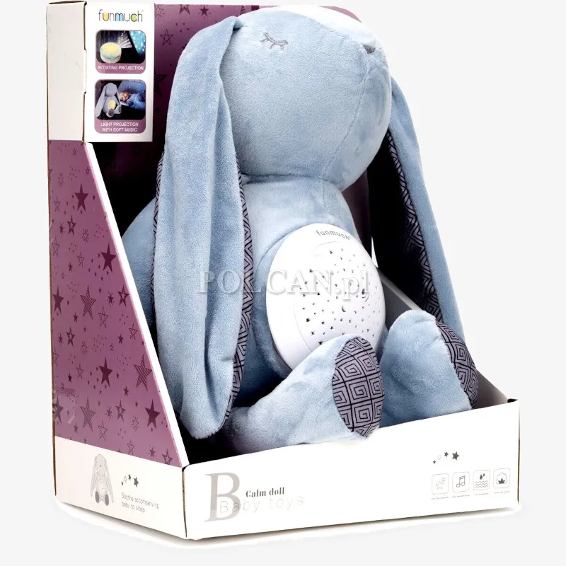 Obrotowy projektor dla dzieci usypiacz królik pluszowy HN199061