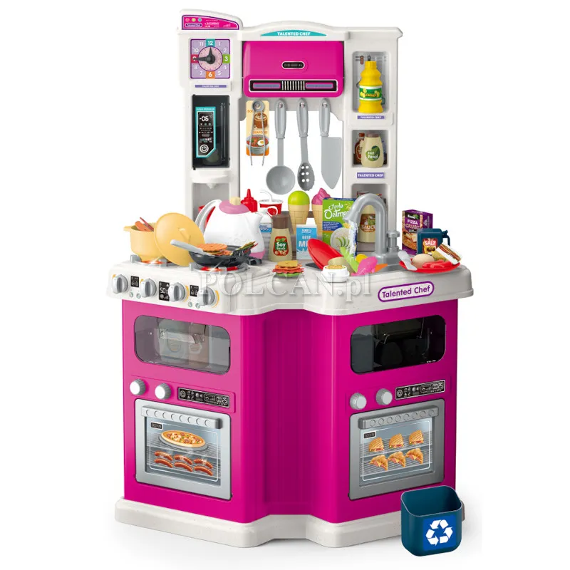 Zestaw kuchnia zabawkowa 109 elementów różowa HN198344