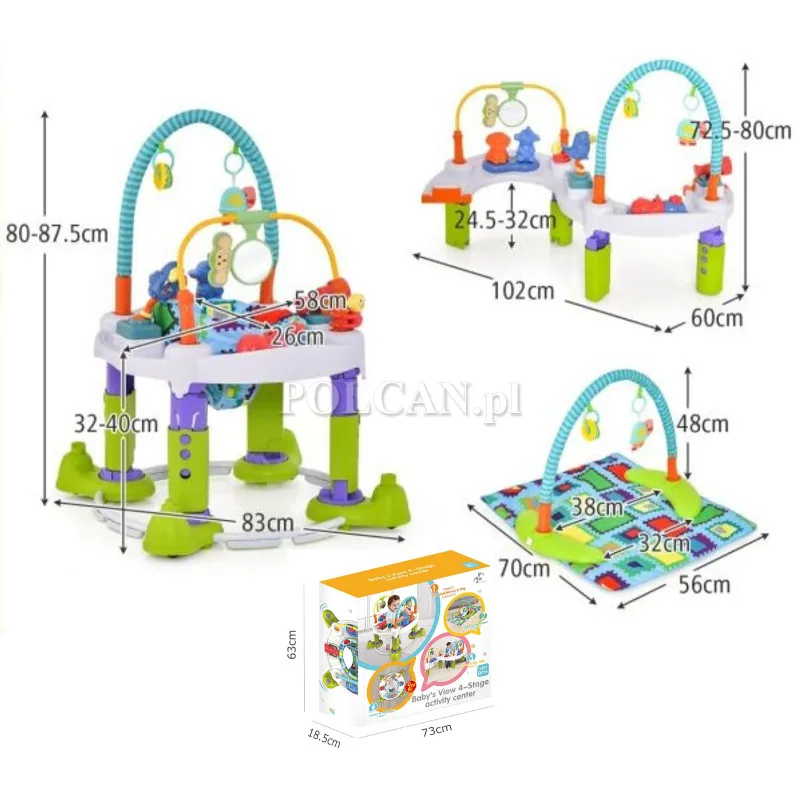 Chodzik edukacyjny 4w1 dla niemowląt stolik edukacyjny mata bujaczek HN178338