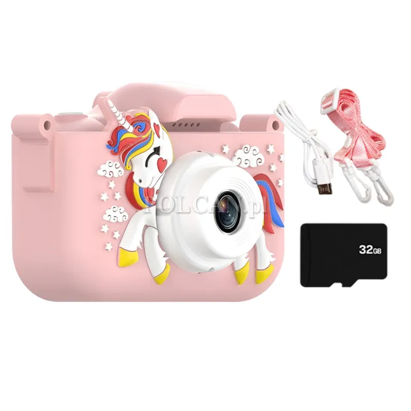 Aparat fotograficzny dla dzieci mleczny różowy jednorożec C016-PINK