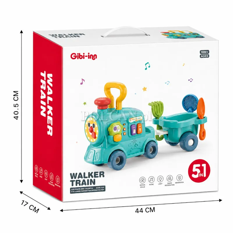 Je�dzik Pchacz Edukacyjny Poci�g z Przyczepk� 5w1 dla dzieci ST0964190B