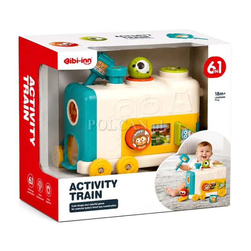 Sensoryczny Edukacyjny Pociąg Aktywności Interaktywny 6w1 dla dzieci ST0964225W