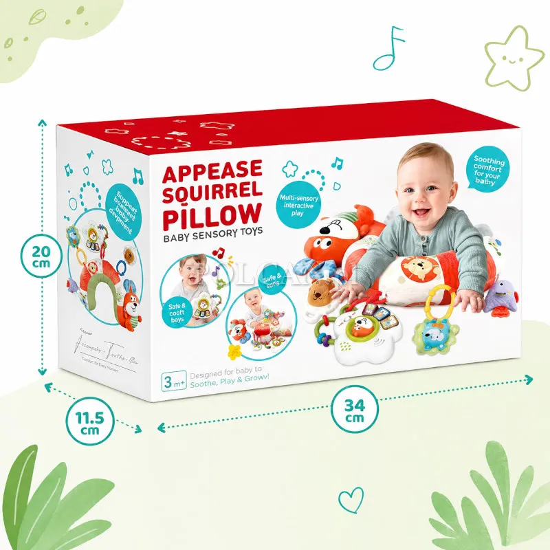 Sensoryczna poduszka Wiewiórka z akcesoriami dla dzieci ST0482153M-B