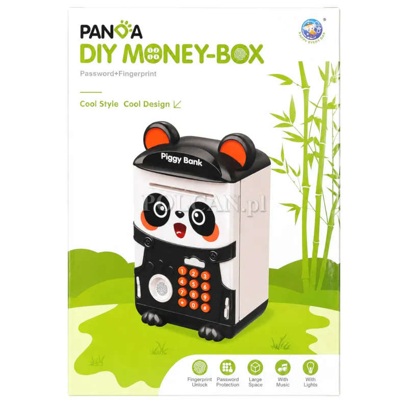 Skarbonka dzieci�ca elektroniczna Panda odcisk palca kod PIN ST0379340Q-B