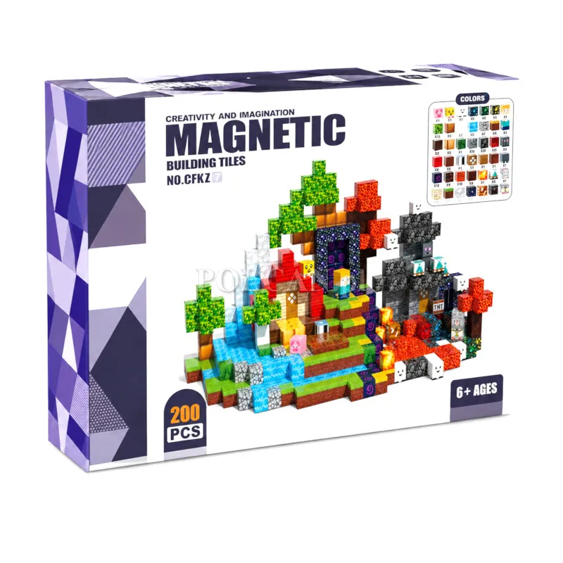 Klocki konstrukcyjne magnetyczne sześciany 2 cm Mój Świat 200 elementów ST0819125B